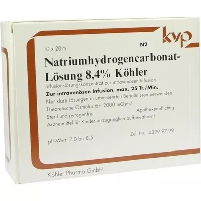 NATRIUMHYDROGENCARBONAT-Roztwór 8,4% Köhler, 10 x 20 ml
