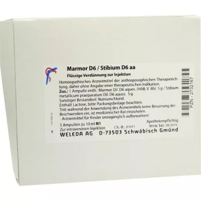 MARMOR Ampułki D 6/Stibium D 6 aa, 5 x 10 ml