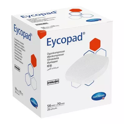 EYCOPAD Kompresy oczne 56x70 mm sterylne, 25 szt EYCOPAD Kompresy oczne 56x70 mm sterylne, 25 szt