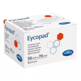 EYCOPAD Kompresy oczne 56x70 mm niesterylne, 5 szt