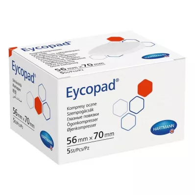 EYCOPAD Kompresy oczne 56x70 mm niesterylne, 5 szt