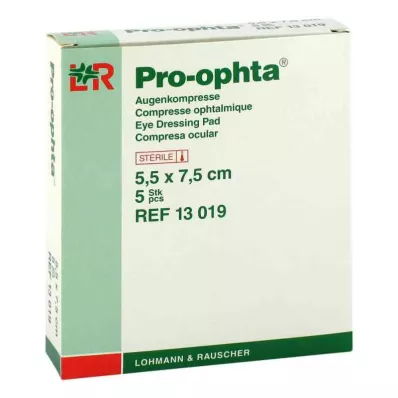 PRO-OPHTA Kompresy 5,5x7,5 cm sterylne pojedyncze, 5 szt