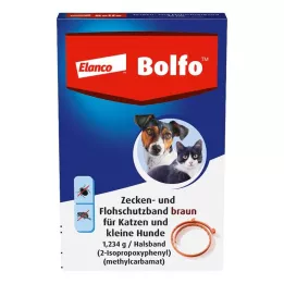 BOLFO Brązowa opaska przeciw pchłom dla małych psów/kotów, 1 szt