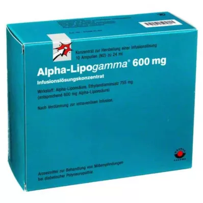 ALPHA-LIPOGAMMA 600 mg koncentratu roztworu do infuzji, 10 x 24 ml