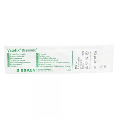 VASOFIX Brązowa rurka 18 G 45 mm zielona, 1 szt