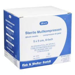 MULLKOMPRESSEN 5x5 cm sterylny 8x, 25X2 St