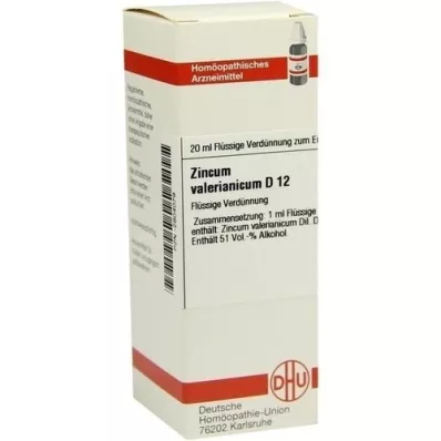 ZINCUM VALERIANICUM D 12 Rozcieńczenie, 20 ml