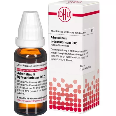 ADRENALINUM HYDROCHLORICUM D 12 Rozcieńczenie, 20 ml