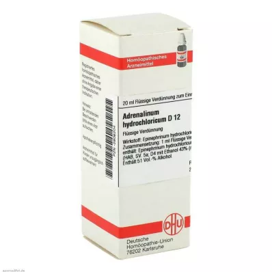 ADRENALINUM HYDROCHLORICUM D 12 Rozcieńczenie, 20 ml ADRENALINUM HYDROCHLORICUM D 12 Rozcieńczenie, 20 ml