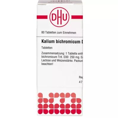 KALIUM BICHROMICUM D 30 tabletek, 80 szt
