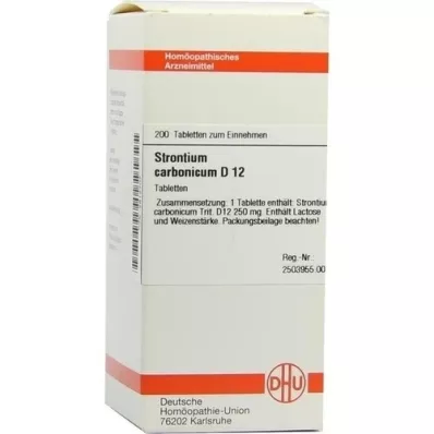 STRONTIUM CARBONICUM D 12 tabletek, 200 szt