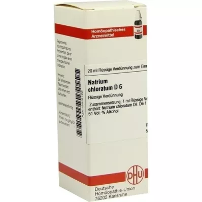 NATRIUM CHLORATUM D 6 Rozcieńczenie, 20 ml