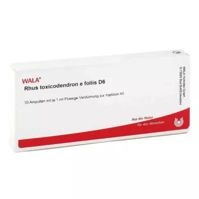 RHUS TOXICODENDRON E foliis D 6 ampułek, 10 x 1 ml