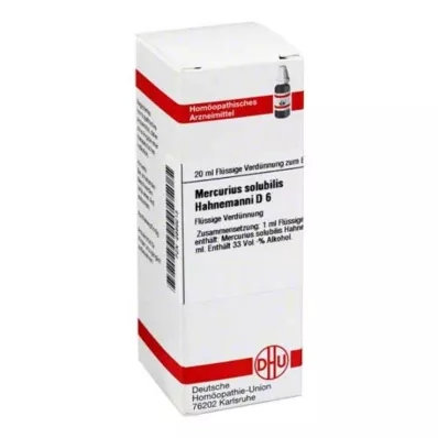 MERCURIUS SOLUBILIS Hahnemanni D 6 Rozcieńczenie, 20 ml MERCURIUS SOLUBILIS Hahnemanni D 6 Rozcieńczenie, 20 ml