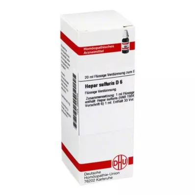 HEPAR SULFURIS D 6 Rozcieńczenie, 20 ml HEPAR SULFURIS D 6 Rozcieńczenie, 20 ml