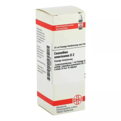 CEANOTHUS AMERICANUS D 2 Rozcieńczenie, 20 ml CEANOTHUS AMERICANUS D 2 Rozcieńczenie, 20 ml