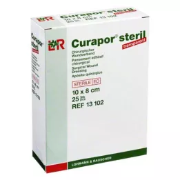 CURAPOR Opatrunek na ranę sterylny przezroczysty 8x10 cm, 25 szt