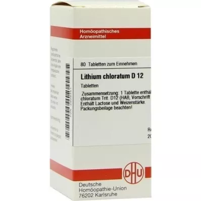LITHIUM CHLORATUM D 12 tabletek, 80 szt