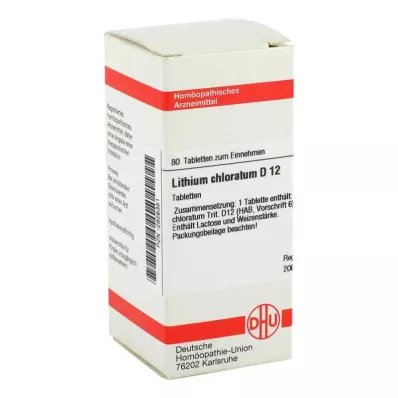 LITHIUM CHLORATUM D 12 tabletek, 80 szt