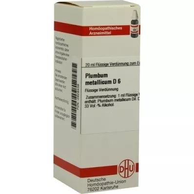 PLUMBUM METALLICUM D 6 Rozcieńczenie, 20 ml