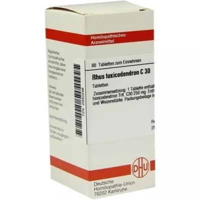 RHUS TOXICODENDRON C 30 tabletek, 80 szt