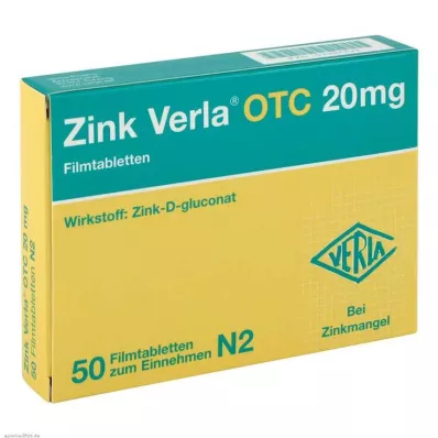 ZINK VERLA OTC Tabletki powlekane 20 mg, 50 szt
