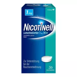 NICOTINELL Pastylki do ssania 1 mg Mięta, 36 szt