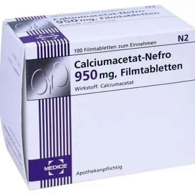 CALCIUMACETAT NEFRO Tabletki powlekane 950 mg, 100 szt