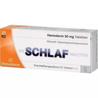HEMODORM Tabletki nasenne 50 mg, 20 szt