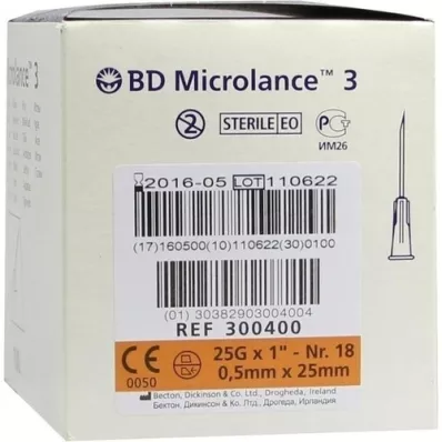 BD MICROLANCE Kaniula 25 G 1 0,5x25 mm, 100 szt