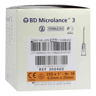 BD MICROLANCE Kaniula 25 G 1 0,5x25 mm, 100 szt BD MICROLANCE Kaniula 25 G 1 0,5x25 mm, 100 szt