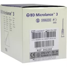 BD MICROLANCE Kaniula 27 G 3/4 0,4x19 mm, 100 szt