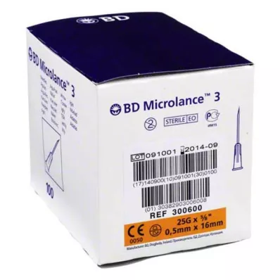 BD MICROLANCE Kaniula 25 G 5/8 0,5x16 mm, 100 szt