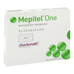 MEPITEL Jeden silikonowy opatrunek siatkowy 5x7,5 cm, 10 szt