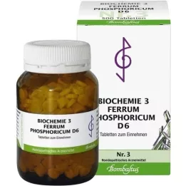 BIOCHEMIE 3 Ferrum phosphoricum D 6 tabletek, 500 szt