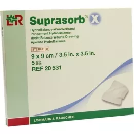 SUPRASORB X HydroBalance opatrunek na ranę 9x9 cm, 5 szt