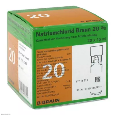 NATRIUMCHLORID 20% MPC Koncentrat elektrolitów, 20 x 10 ml