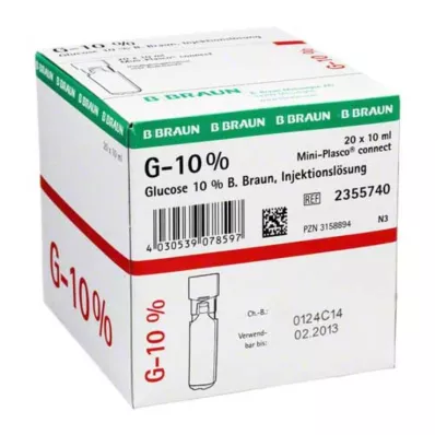 GLUCOSE 10% roztwór do wstrzykiwań B.Braun Mini Plasco connect, 20 x 10 ml