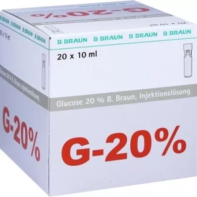 GLUCOSE 20% roztwór do wstrzykiwań B.Braun Mini Plasco connect, 20 x 10 ml