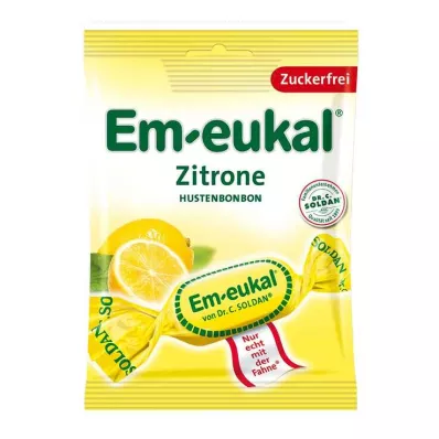 EM-EUKAL Cukierki cytrynowe bez cukru, 75 g