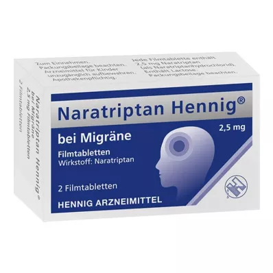 Naratriptan Hennig na migrenę 2,5 mg tabletki powlekane, 2 szt Naratriptan Hennig na migrenę 2,5 mg tabletki powlekane, 2 szt