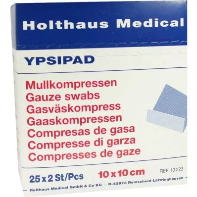 Gaza kompresowa Ypsipad 10x10 cm sterylna 8-krotna, 25x2 sztuki Gaza kompresowa Ypsipad 10x10 cm sterylna 8-krotna, 25x2 sztuki
