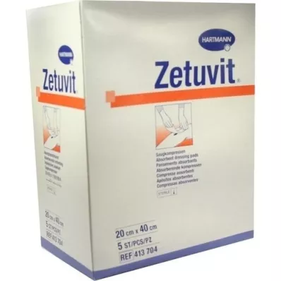 ZETUVIT Kompresy chłonne sterylne 20x40 cm, 5 szt