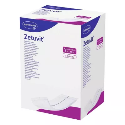 ZETUVIT Kompresy chłonne sterylne 20x40 cm, 5 szt ZETUVIT Kompresy chłonne sterylne 20x40 cm, 5 szt