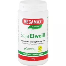 MEGAMAX Białko sojowe w proszku waniliowe, 400 g