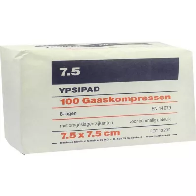 MULLKOMPRESSEN Ypsipad 7,5x7,5 cm niesterylny 8x, 100 szt