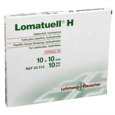 LOMATUELL H Maść tiulowa 10x10 cm sterylna, 10 szt LOMATUELL H Maść tiulowa 10x10 cm sterylna, 10 szt