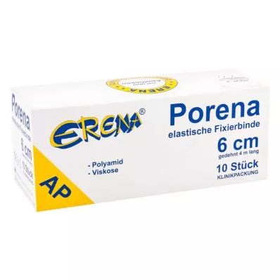 PORENA Elastyczny opatrunek z gazy 6 cm biały bez wiolonczeli, 10 szt