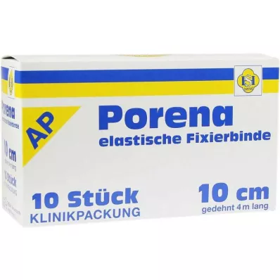PORENA Bandaż elastyczny z gazy 10 cm, biały, bez wiolonczeli, 10 szt PORENA Bandaż elastyczny z gazy 10 cm, biały, bez wiolonczeli, 10 szt
