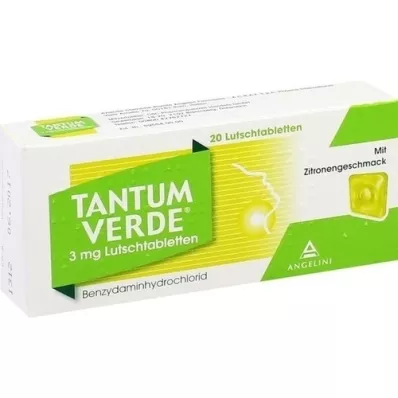 TANTUM VERDE pastylka 3 mg o smaku cytrynowym, 20 szt